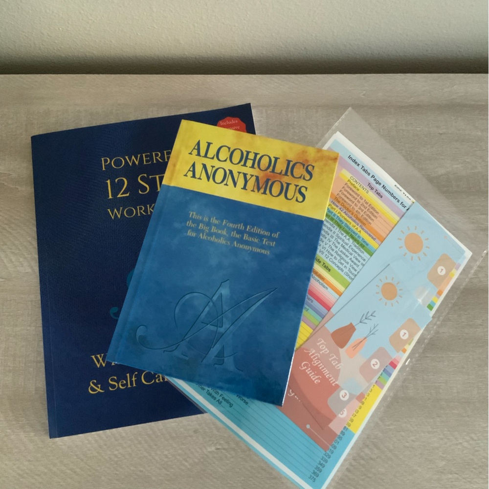 Alcoholics Anonymous Book Set AA Big Book with tabs and 12 step